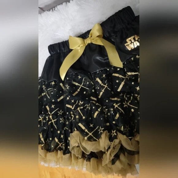 Star Wars Sparkle Tutu Skirt Black and Gold - Picture 4 of 7